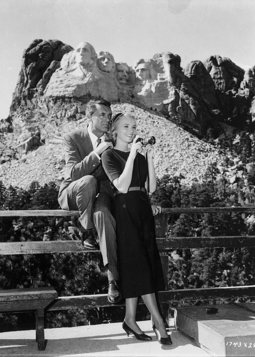 tcm:Remembering Cary Grant on his birthday, here with Eva Marie Saint on the set of NORTH BY NORTHWE