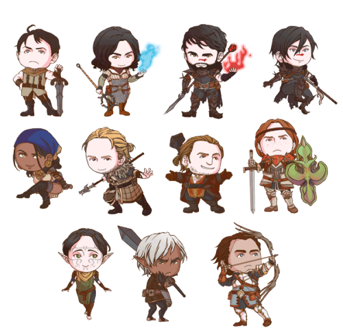 atzagaia:
“Dragon Age 2 chibis that will be available as stickers and badges at Paris Japan Expo/ Comic Con! See our location here.
”