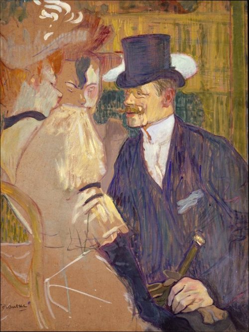 scintilledivine:  Henri de Toulouse-Lautrec - The Englishman (William Tom Warrener) at the Moulin Ro