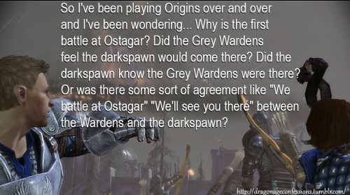 dragonageconfessions: CONFESSION:   So I’ve been playing Origins over and over and I