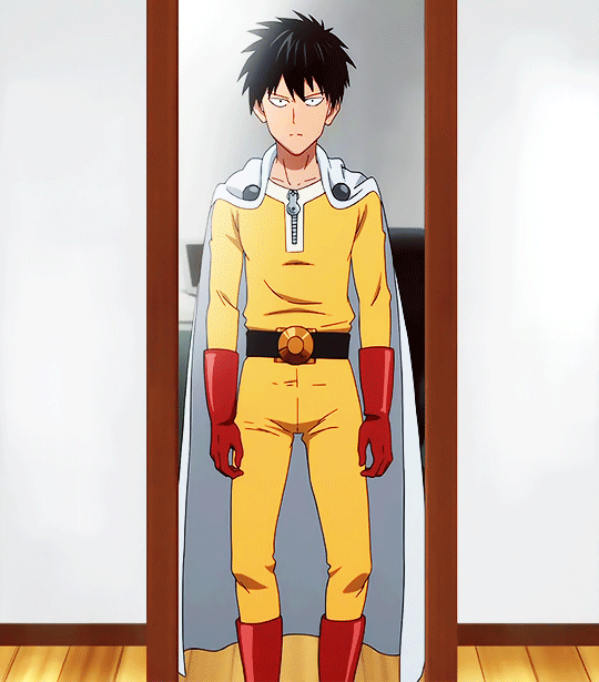 cibee:    Saitama’s 1st time wearing a hero suit — One Punch Man Road to Hero