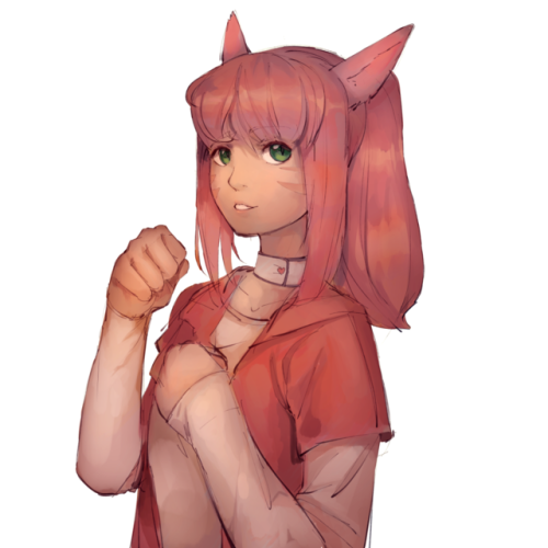 super duper rough drawing of a random Miqo while I get used to my new tablet :D