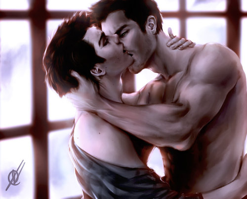 fallenfar:  Gorgeous Stiles and Derek art by the talented KimCarmeL. <33 