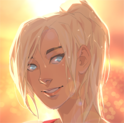 denimcatfish: Head shot of Lifeguard Mercy