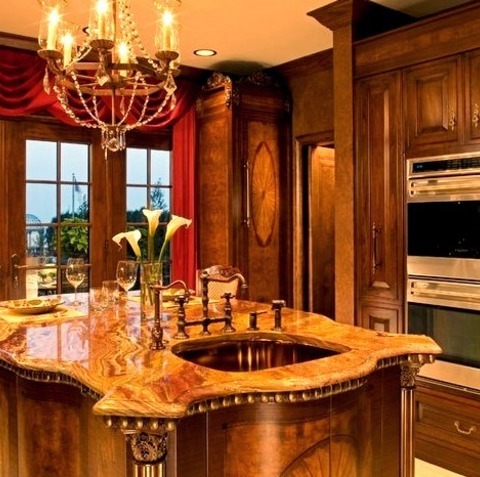 Kitchen Enclosed ChicagoAn Illustration Of A Large, Traditional L-shaped Kitchen With A Travertine Floor