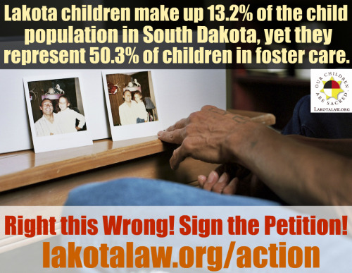 Lakota Children make up 13.2% of the child population in the state of South Dakota, yet they represe