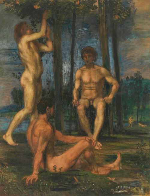 Beyond-The-Pale: Three Young Men Under An Orange Tree, Ca. 1873   -  Hans Von Marées