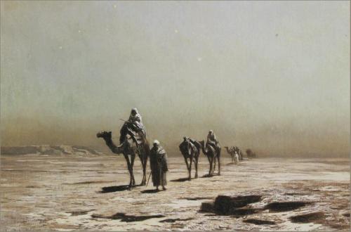 solophent: Arabian Caravan at Dusk - Ludwig Hans Fischer 