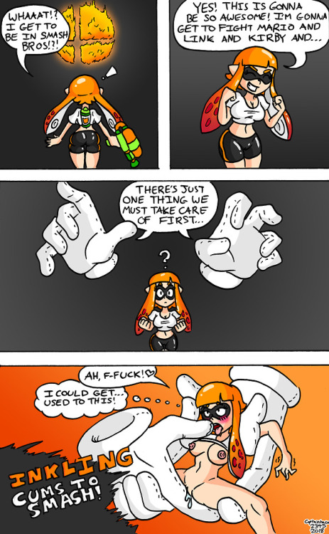 captaintaco2345-2: Inkling from Splatoon is gonna be in the new Smash Bros for the Switch, so I drew this little comic to celebrate. This is also kind of a warmup while I gear up for bigger comic projects.   Reblog because of E3 and Smash Bros. Ultimate