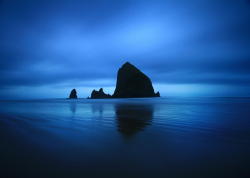 llbwwb:  Moody Blue Haystack Rock by Jennifer Barry