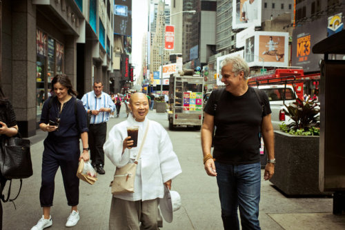Buddhist nun &amp; chef from South Korea, Jeong Kwan, with an iced coffee in Manhattan last month (p