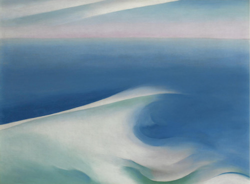 ilmiolabirinto: lyatheo: Georgia O'Keeffe (1887-1986) ~ Blue Wave Maine Light Blue Sea, 1926Oil on C