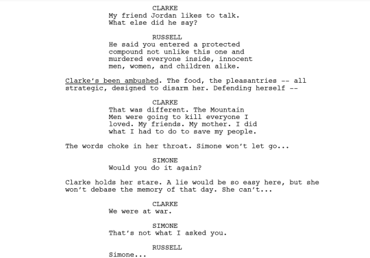 Welcome to Sanctum! Here’s the first of our script to screens for episode 603, written by Drew Lindo and directed by a long time part of The 100 family, Dean White. 