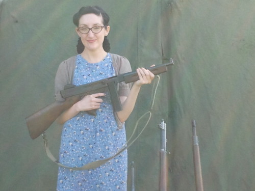 ellaamelia:  I also held a lot of decommissioned WWII guns :’D Excuse the dorky face, I was tr