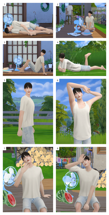 [ POSE+Summer ]8 solo poses Summer in the Korean countryside☀You need a bench for No7&8.▶ bench 