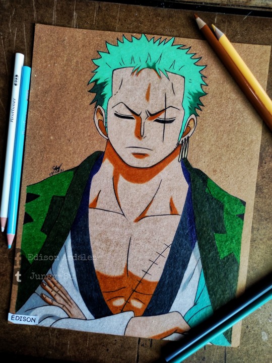 Jungsu Roronoa Zoro On Craft Paper