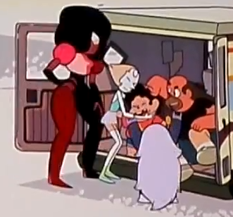 I think one of my favorite things about the extended opening is how when Steven’s done singing, the Gems all rush over to himand, like, Pearl immediately hugs him, Amethyst is like cheering and throwing up horns, Garnet looks like she’s about to say