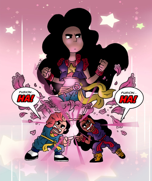 wiseguy1994:  FUSION HA! IN COLOR!back ground from Steven universe art and color by me!