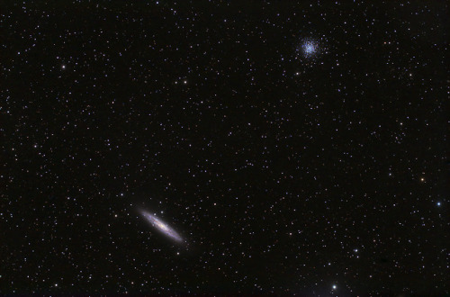 Spiral Galaxy NGC253 and Globular Cluster NGC288byEddie Trimarchi