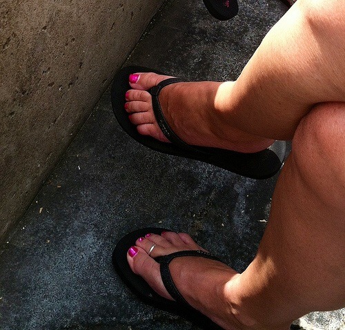 I am posting a couple more of her great feet because of the recent interest shown by foot fans.
