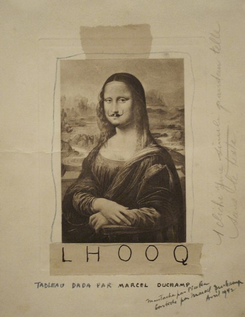 Marcel Duchamp, L.H.O.O.Q., mixed media, 1919