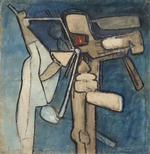 thunderstruck9:Roberto Matta (Chilean, 1911-2002), Untitled, 1960. Oil on burlap, 145 x 140 cm.