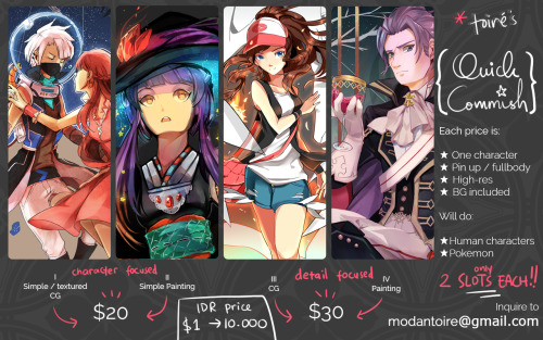 modantoire:  Yoo! Please help me reblog this because I’m opening a quick commissions to fulfil