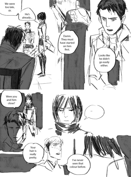 fridaynightxylene:Bad end for Jean playing a body double for Eren.I guess can be read platonically o