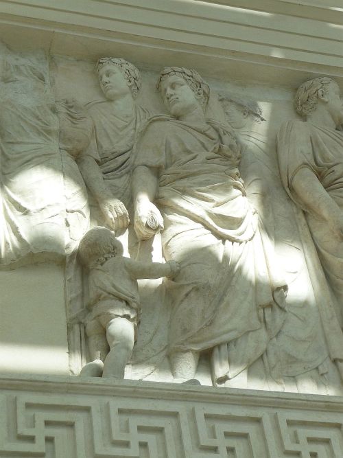 Ara Pacis Augustae - Augustus and his relatives1. Antonia Minor (2nd left) and his husband Drusus. L