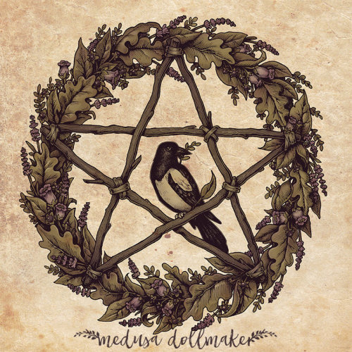 Botanical Pentacle Wreath by Medusa-Dollmaker Shop  tinyurl.com/MEDUSASHOPS