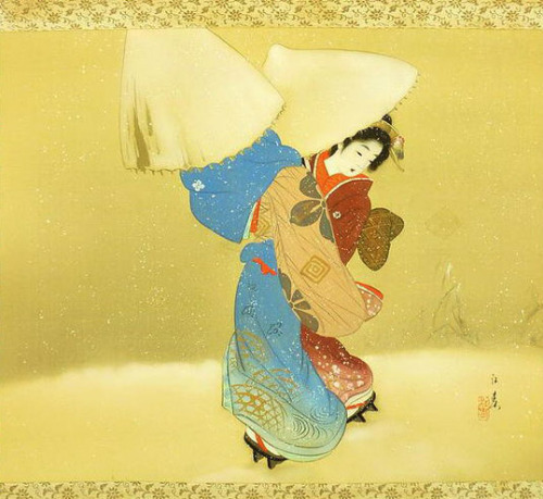 blackcoffeecinnamon: Koushun (active early 1900’s)   紅春 Large Snowflakes  牡丹雪、ca. 19