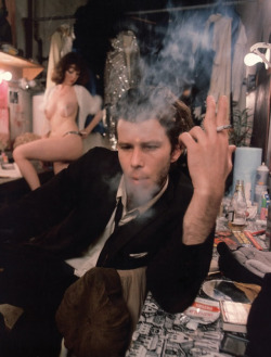 jubal666:Tom Waits  In the dressing room with Cassandra Peterson from the cover of “Small Change”(1976)