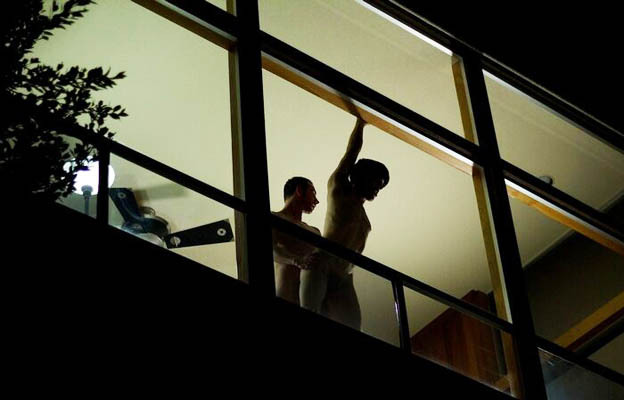 captionstojerkby:  “But—people could see us,” he whimpered. I slapped his thigh,