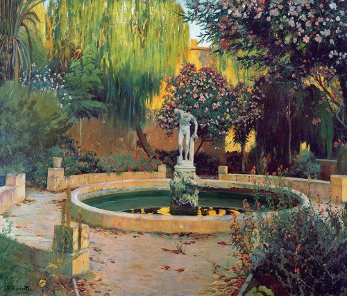 Faune Fountain   -  Santiago Rusiñol i Prats, 1902.Catalan,1861-1931Oil on canvas