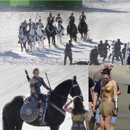 longlivethebat-universe:New pictures from the set of the Wonder Woman solo movie I see horses, and I