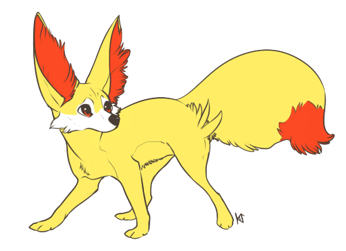 norisus: I wanted to draw Fennekin but then I went overboard and decided to make up evolved forms fo