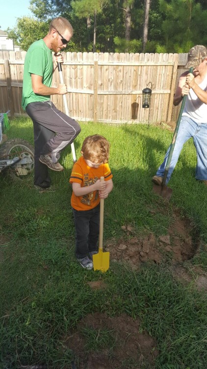 Digging a hole for momma. This fire pit is one step closer. I&rsquo;m getting so excited