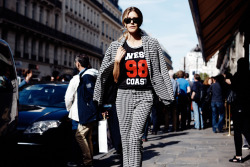 sunglasshut:  PARIS FASHION WEEK  Bold and geometric look perfectly paired with the perfect Wayfarers