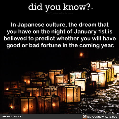 did-you-know:In Japanese culture, the dream that you have on the night of January 1st is believed to