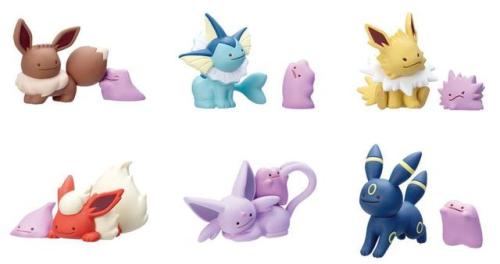 retrogamingblog:The Pokemon Center released a line of Ditto Eeveelution Gashapon Figures