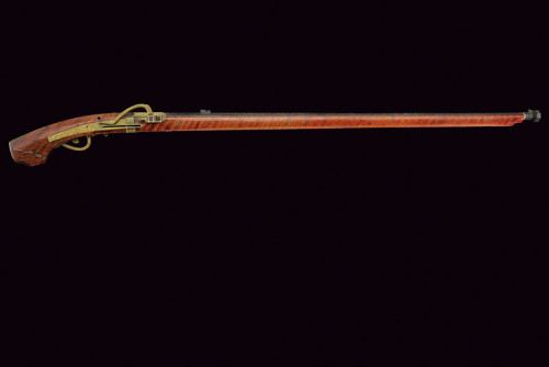 A lovely Japanese matchlock musket, 19th century.Most Japanese muskets are heavily coated with lacqu