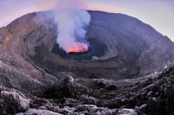 spaceplasma:  Nyiragongo Crater: Journey to the Center of the World  In June 2010, a team of scientists and intrepid explorers stepped onto the shore of the lava lake boiling in the depths of Nyiragongo Crater, in the heart of the Great Lakes region of