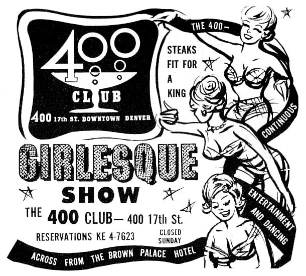 gameraboy:  1962 burlesque ads in Denver, Colorado   Tamara and Melba are some of