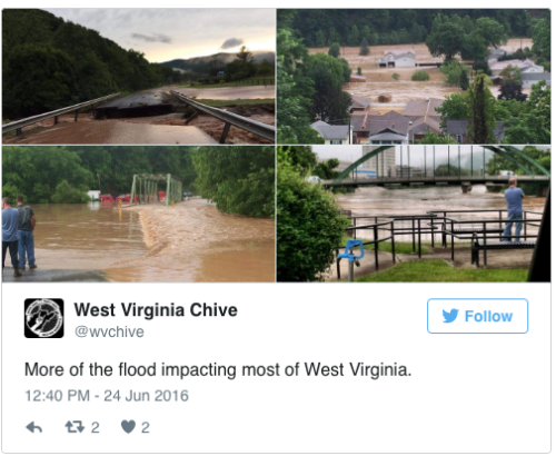 bitchy-witch-of-wv:think-progress:At Least Four Dead As West Virginia Is Hit With Devastating Floods