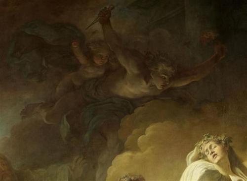 v-ersacrum:  Jean-Honoré Fragonard,  Coresus sacrificing himself to save Callirhoe, 1765