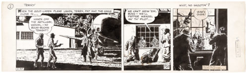 Original Milton Caniff art for the 2-20-39 Terry and the Pirates daily strip (Chicago Tribune, 1939)