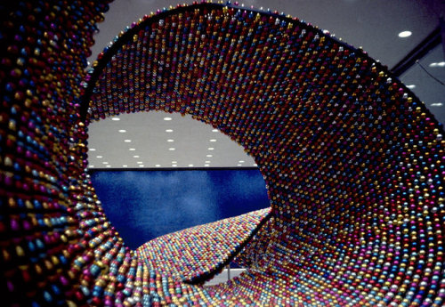 nobrashfestivity:Robert Brownjohn, Pepsi-Cola Christmas Lobby Sculpture, 1958