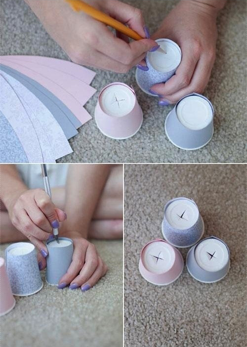 XXX easyandcreative:  Turn Dixie cups into a photo