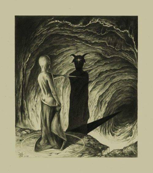 blackpaint20:  “Prayer of the Opposer” Plate I of IV. by David S. Herrerías  