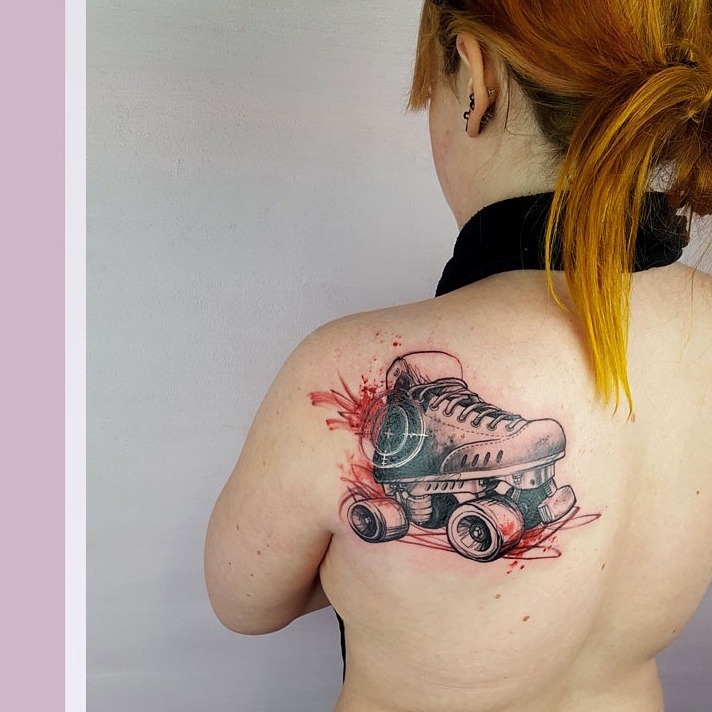 Pin by Prosise on Skate  Roller derby tattoo Skate tattoo Roller derby  art